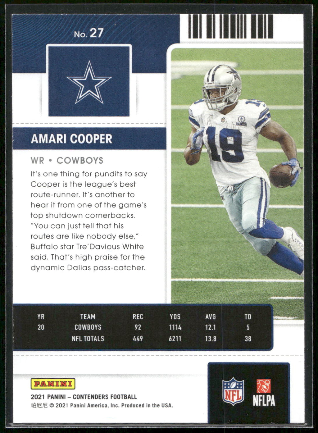 2021 Panini Contenders #27 Amari Cooper