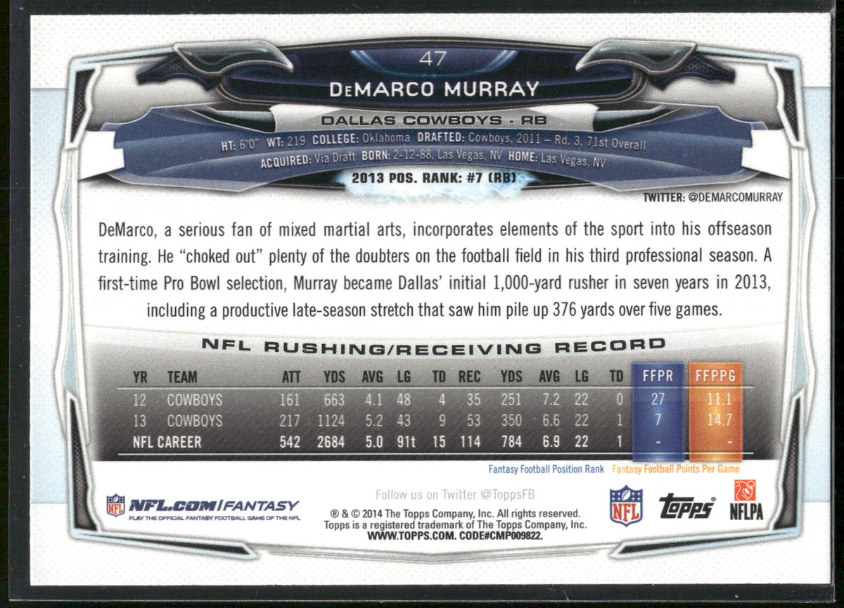 2014 Topps #47 DeMarco Murray