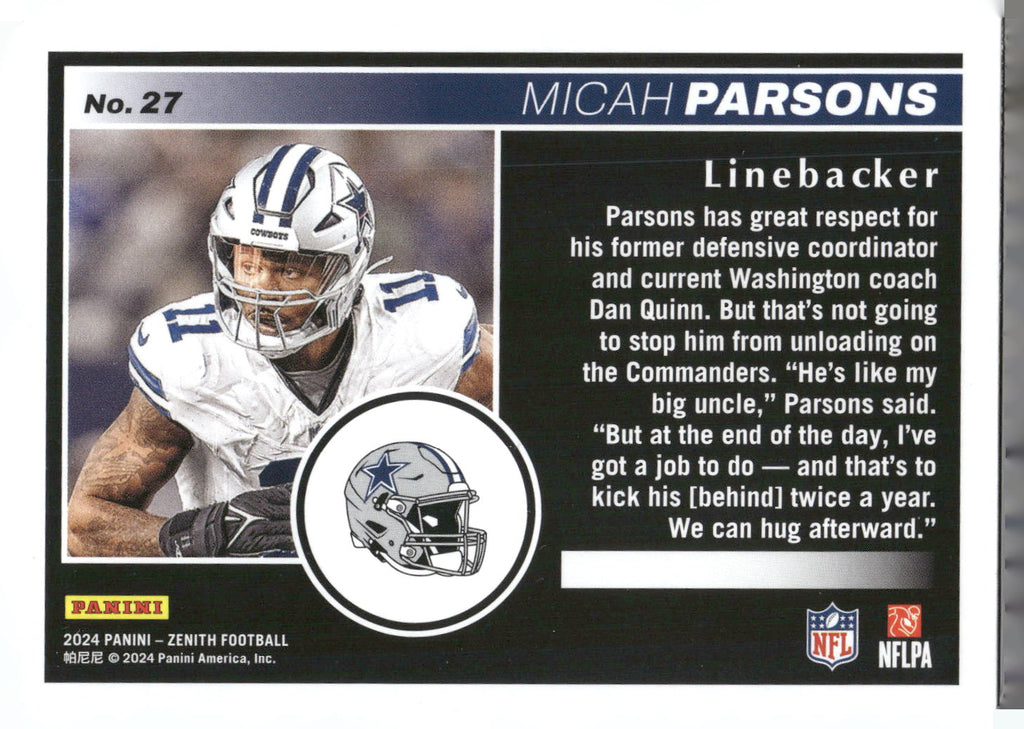 2024 Panini Zenith #27 Micah Parsons Retail