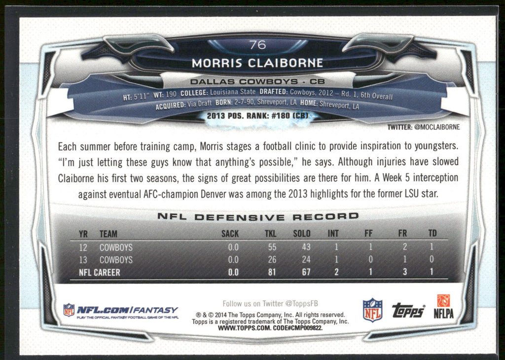 2014 Topps #76 Morris Claiborne