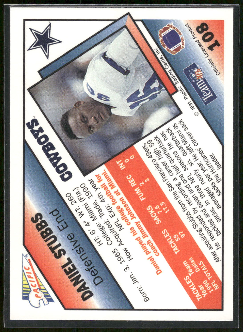 1991 Pacific #108 Daniel Stubbs