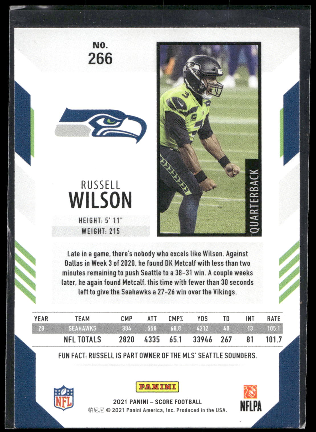 2021 Score #266 Russell Wilson