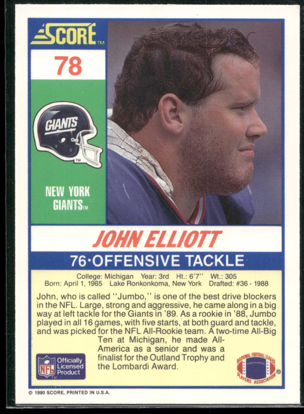 1990 Score #78 John Elliott