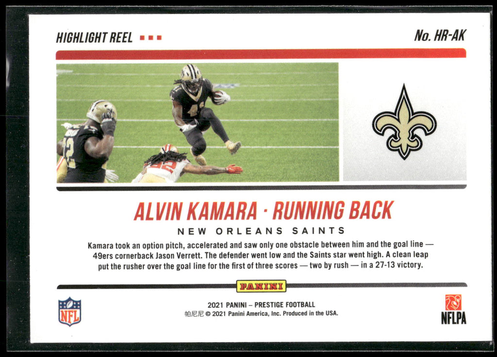2021 Panini Prestige #HR-AK Alvin Kamara Highlight Reel