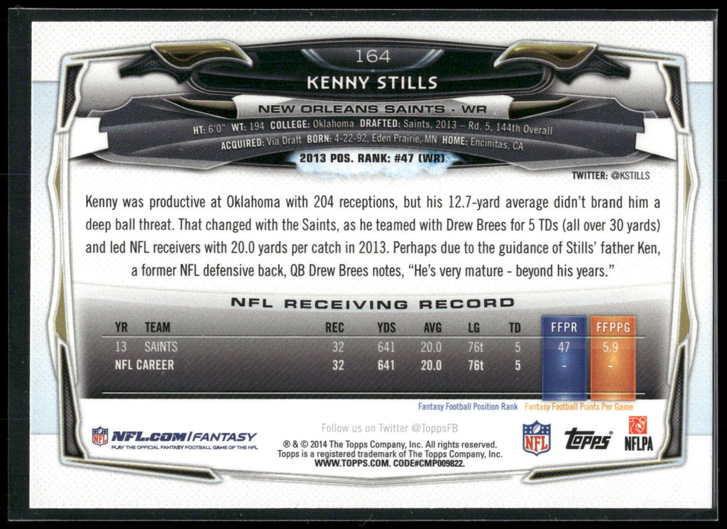 2014 Topps #164 Kenny Stills
