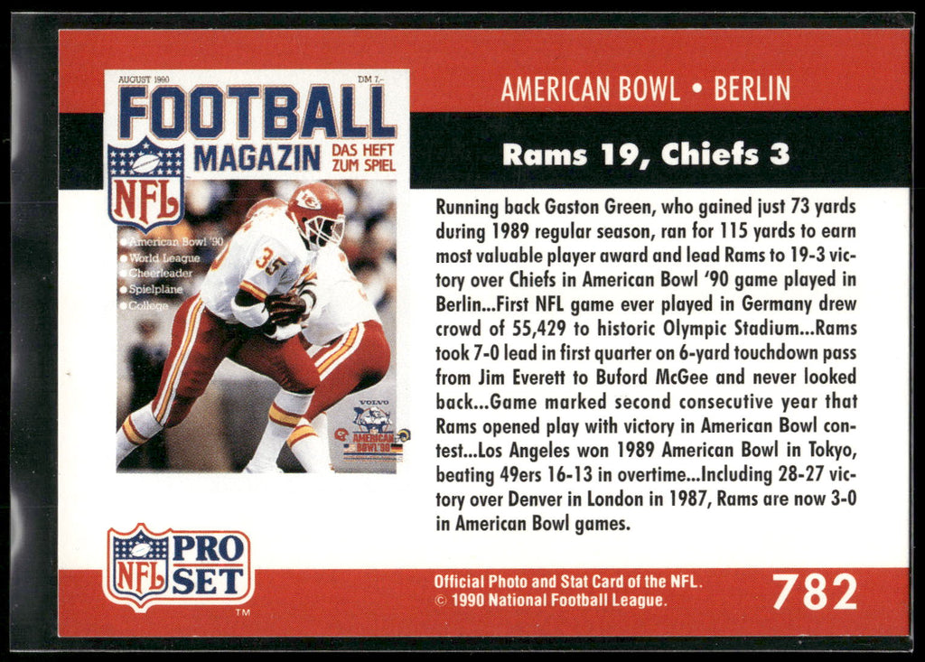 1990 Pro Set #782 American Bowl: Berlin