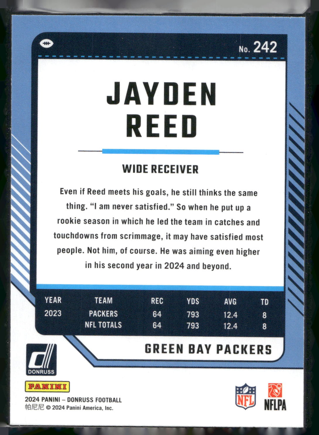 2024 Donruss #242 Jayden Reed