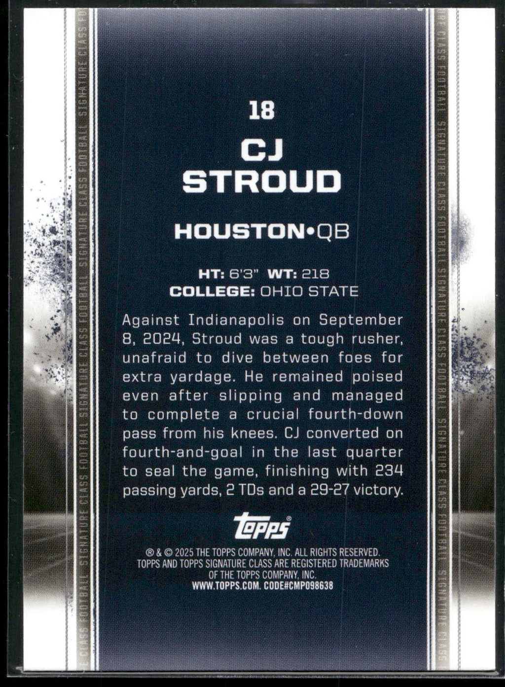 2024 Topps Signature Class #18 CJ Stroud