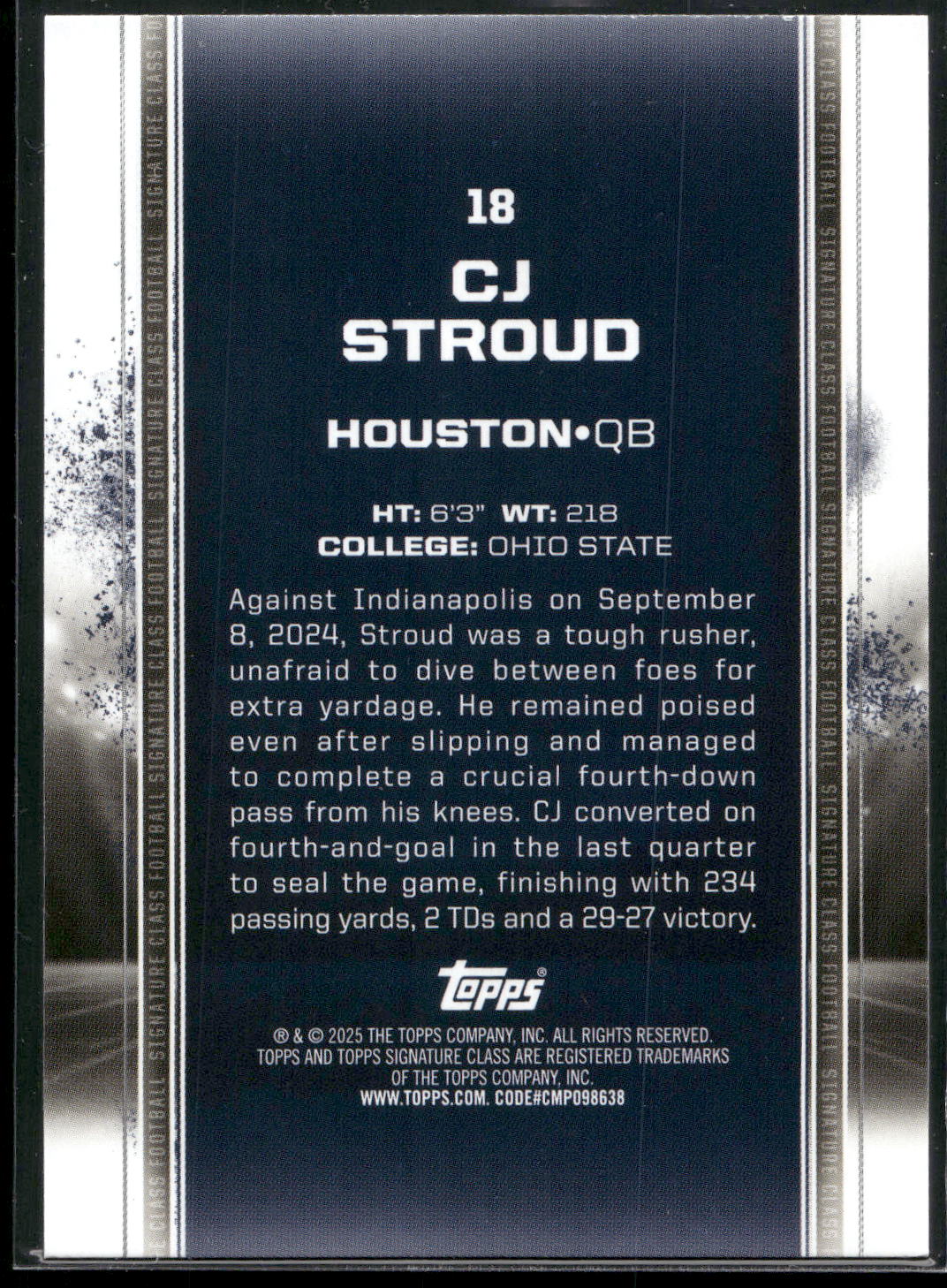2024 Topps Signature Class #18 CJ Stroud