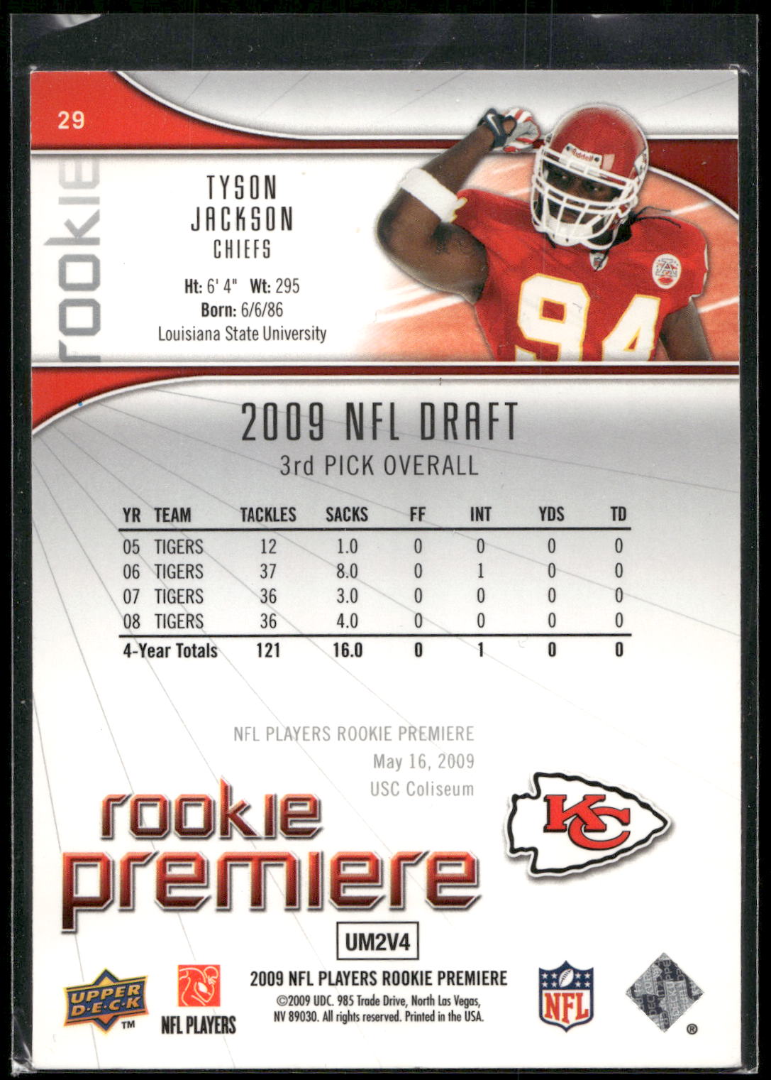 2009 Rookie Premiere Box Set #29 Tyson Jackson