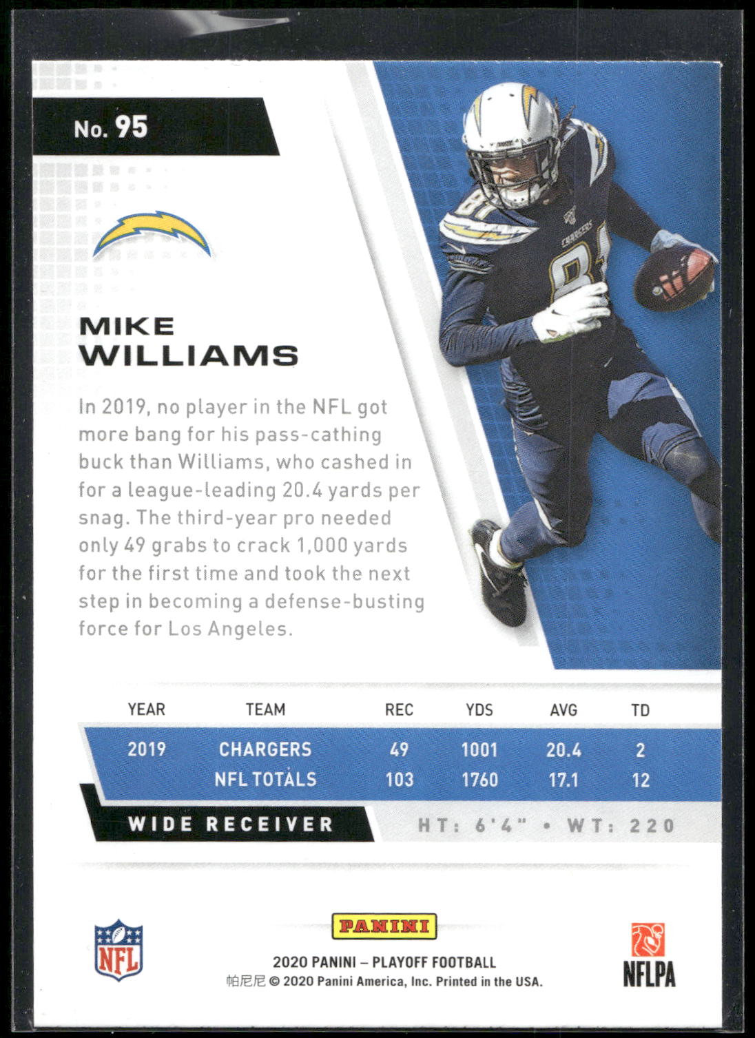 2020 Panini Playoff #95 Mike Williams