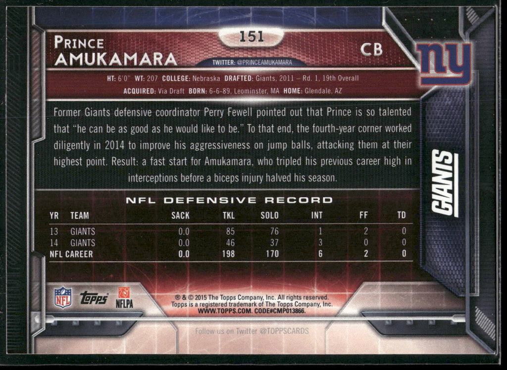 2015 Topps #151 Prince Amukamara