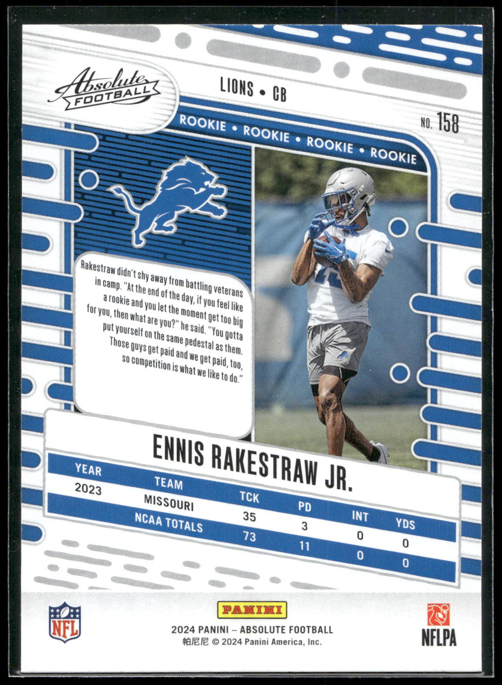 2024 Panini Absolute #158 Ennis Rakestraw Jr. Retail