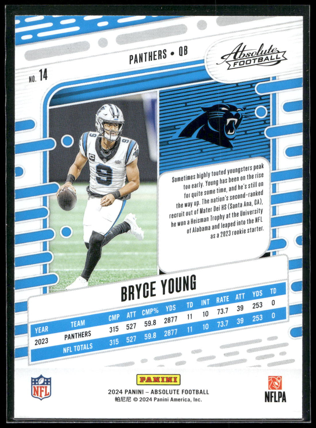 2024 Panini Absolute #14 Bryce Young Retail