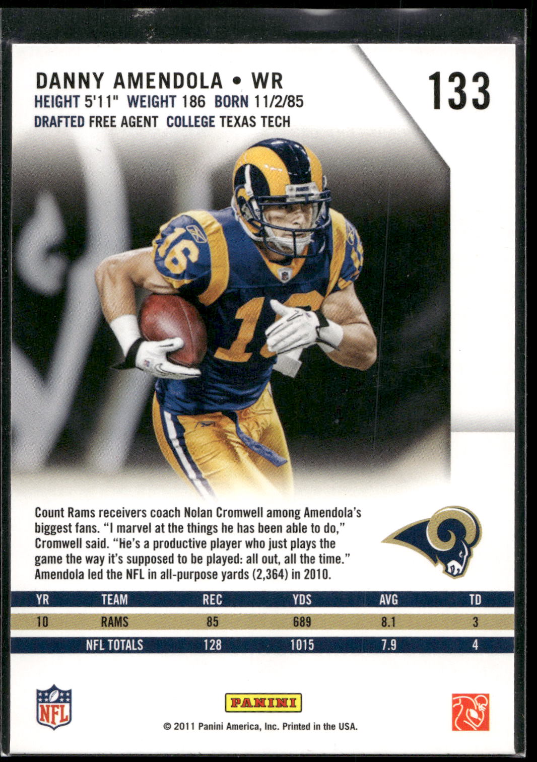 2011 Panini Rookies & Stars #133 Danny Amendola