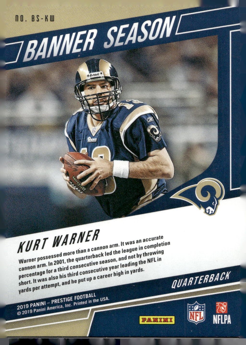 2019 Panini Prestige #BS-KW Kurt Warner Banner Season