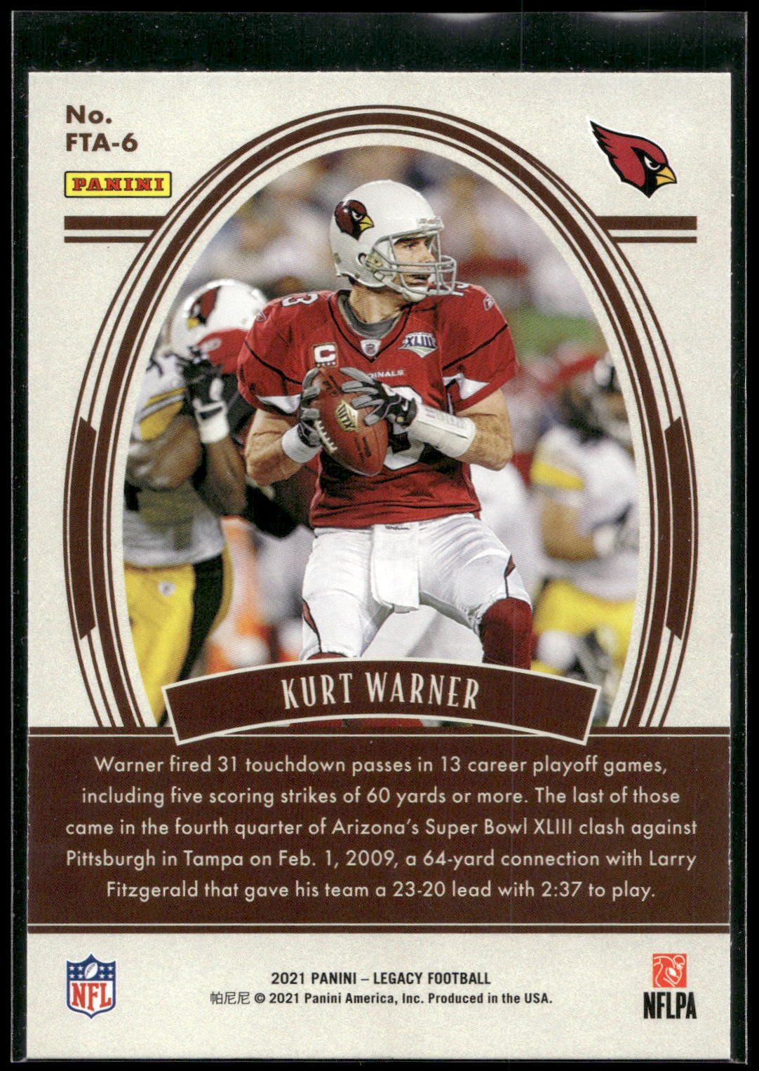 2021 Panini Legacy #FTA-6 Kurt Warner For the Ages