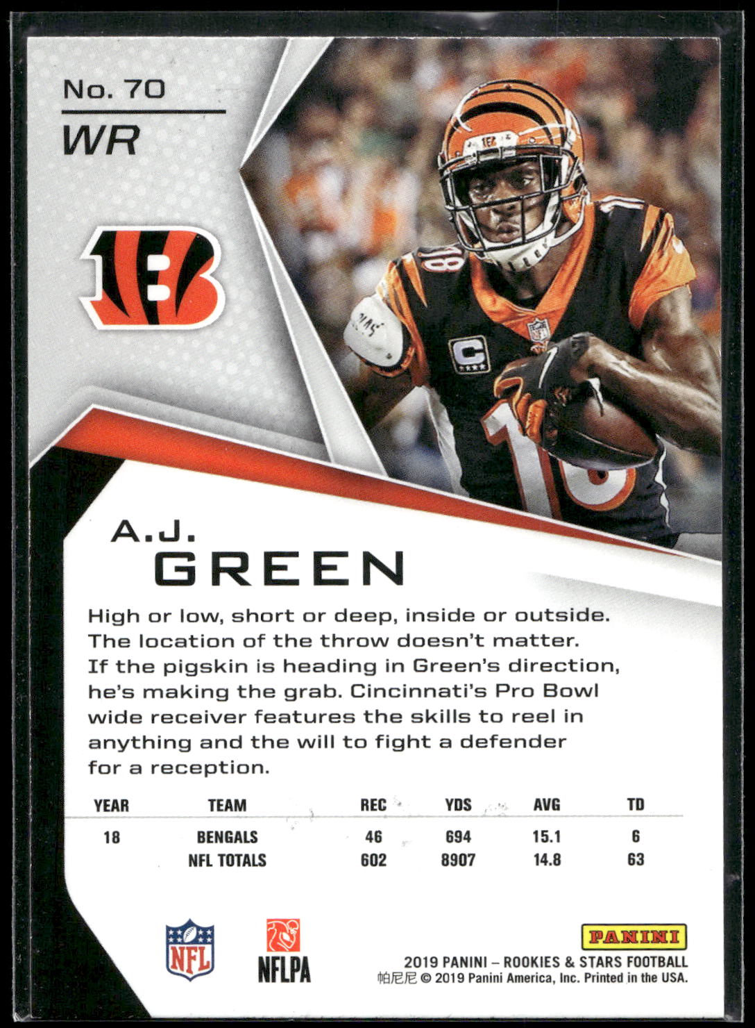 2019 Panini Rookies & Stars #70 A.J. Green