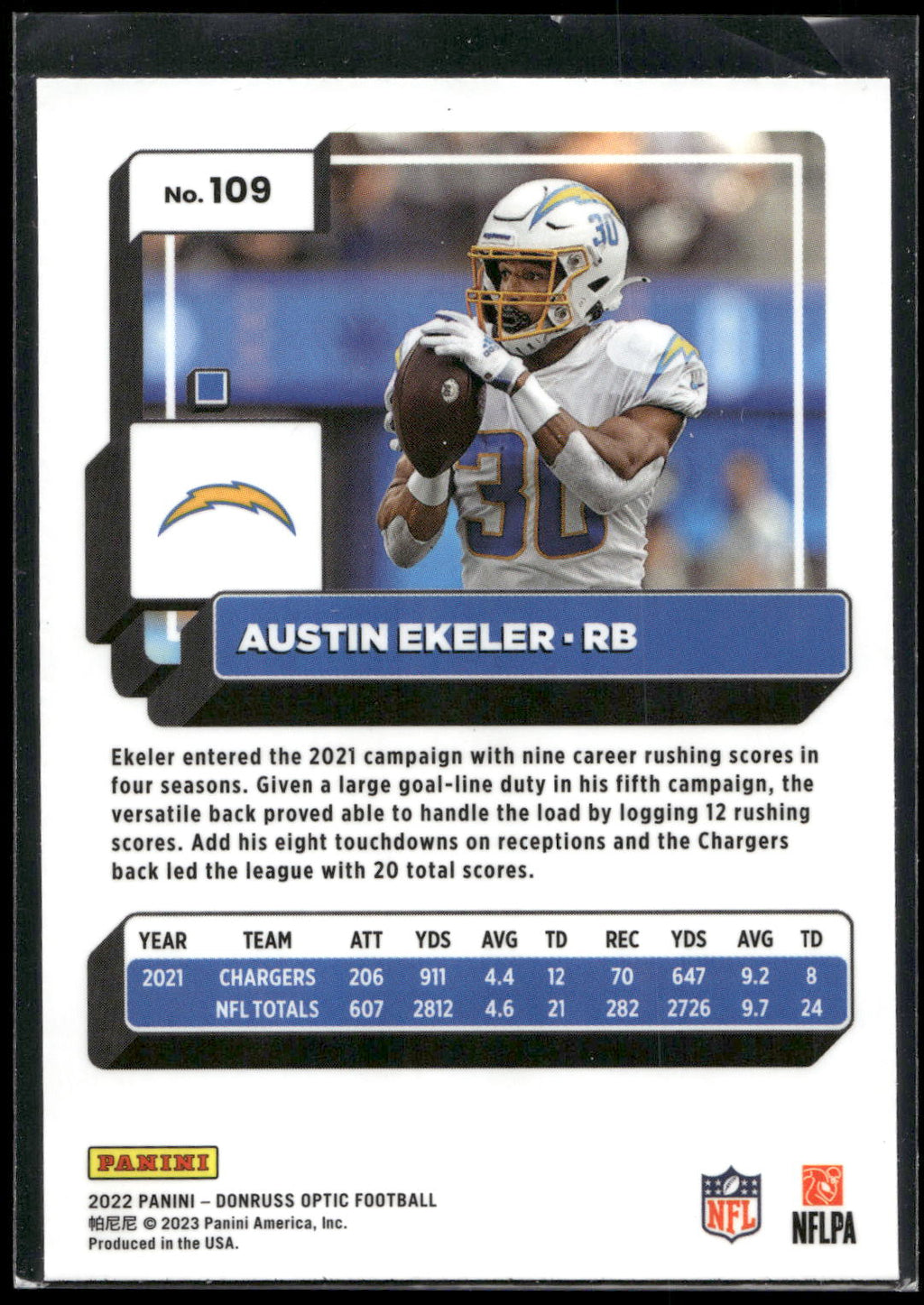 2022 Donruss Optic #109 Austin Ekeler
