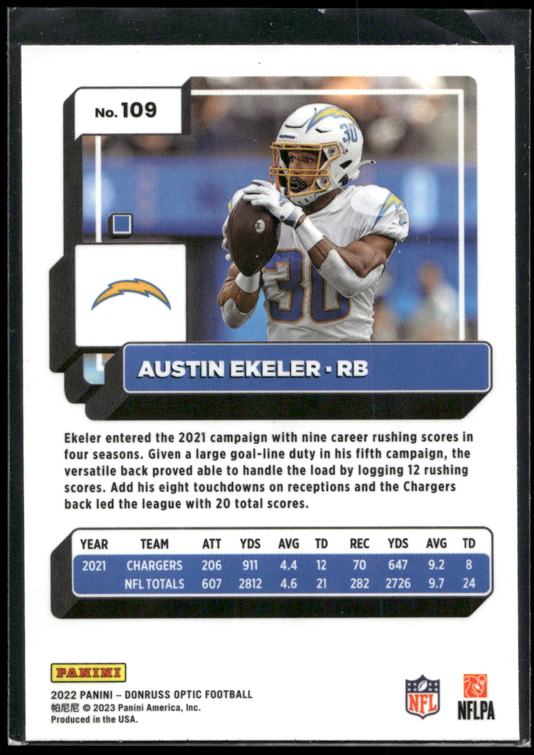 2022 Donruss Optic #109 Austin Ekeler