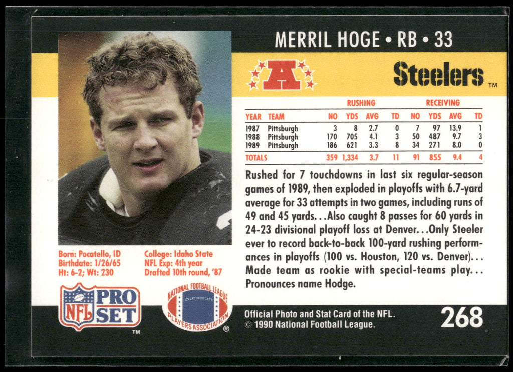 1990 Pro Set #268 Merril Hoge