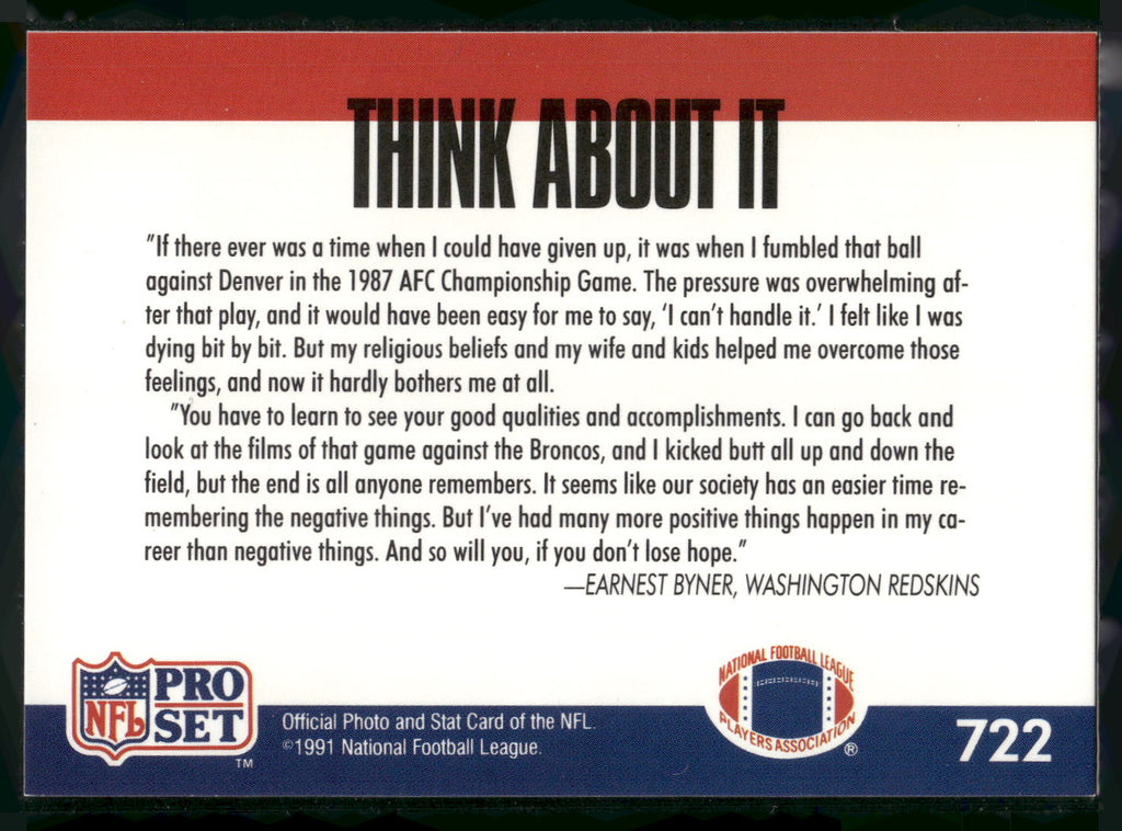 1991 Pro Set #722 Earnest Byner