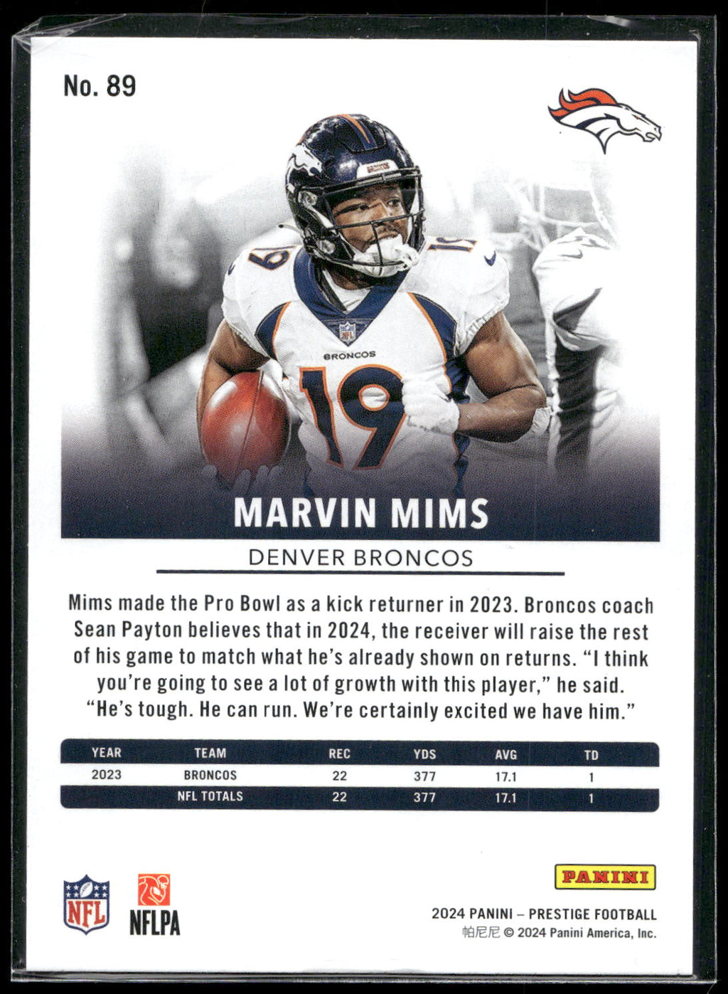 2024 Panini Prestige #89 Marvin Mims