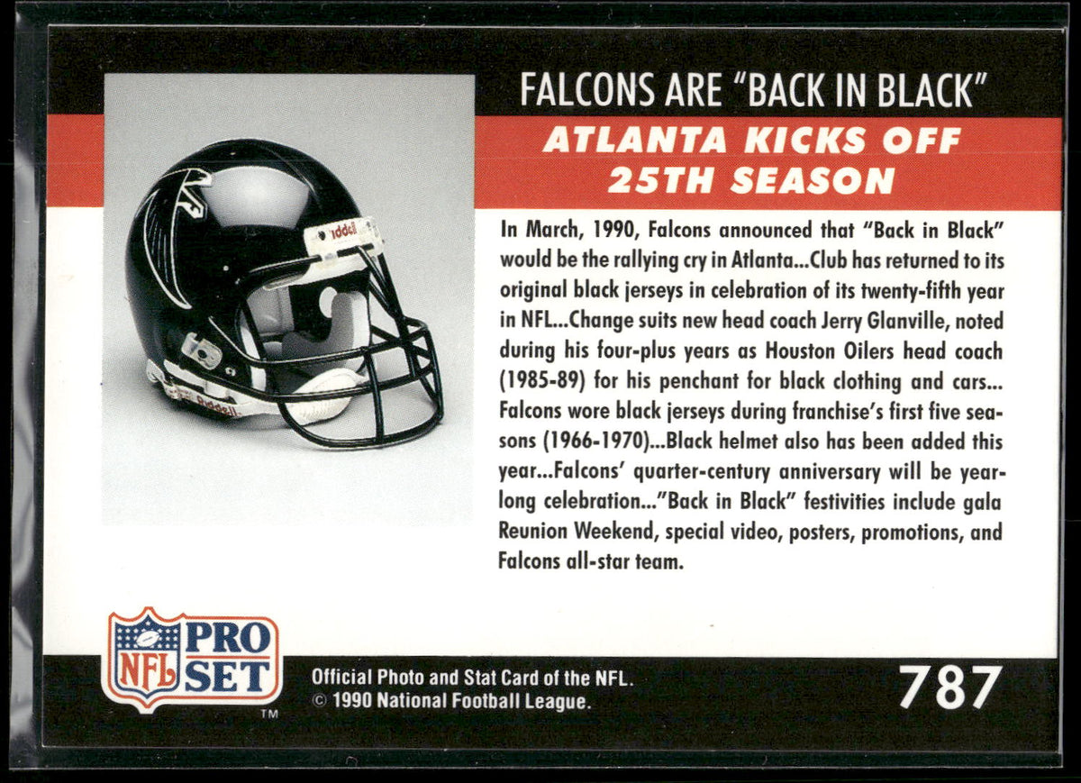 1990 Pro Set #787 Falcons are "Back in Black"