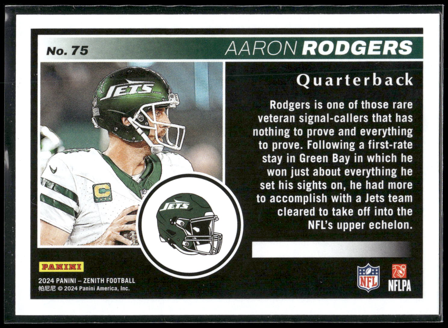 2024 Panini Zenith #75 Aaron Rodgers Retail