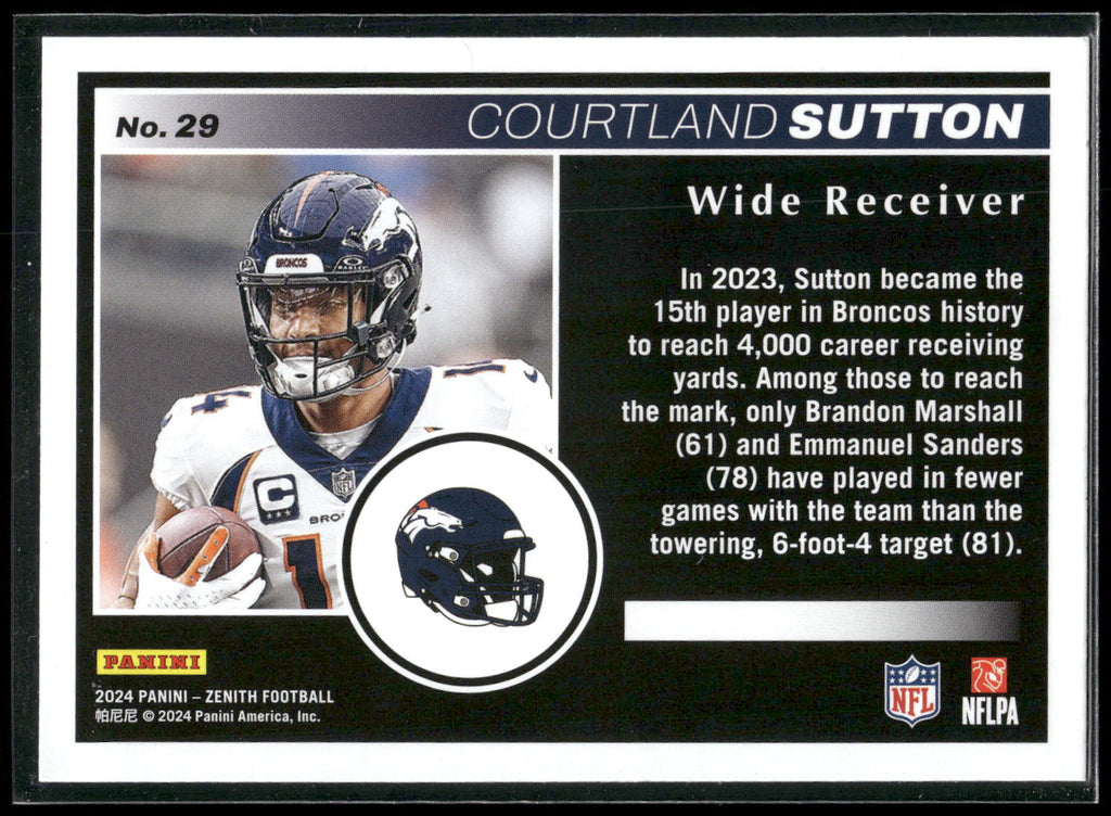 2024 Panini Zenith #29 Courtland Sutton Retail