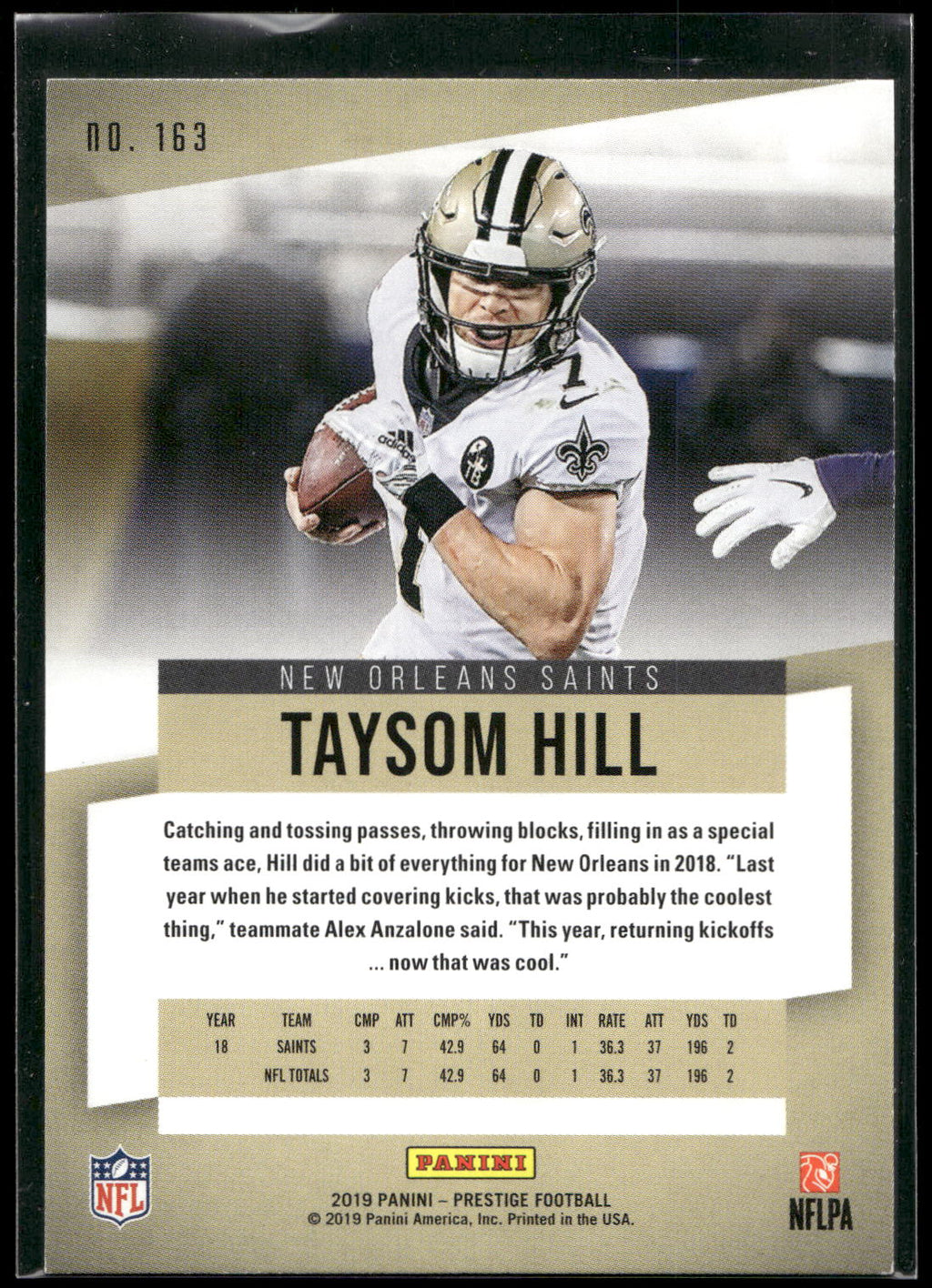 2019 Panini Prestige #163 Taysom Hill