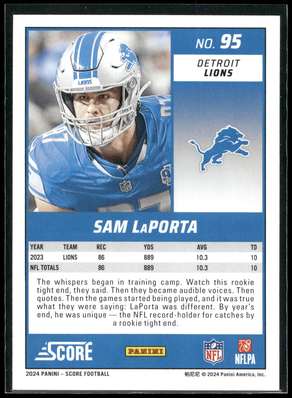 2024 Score #95 Sam LaPorta