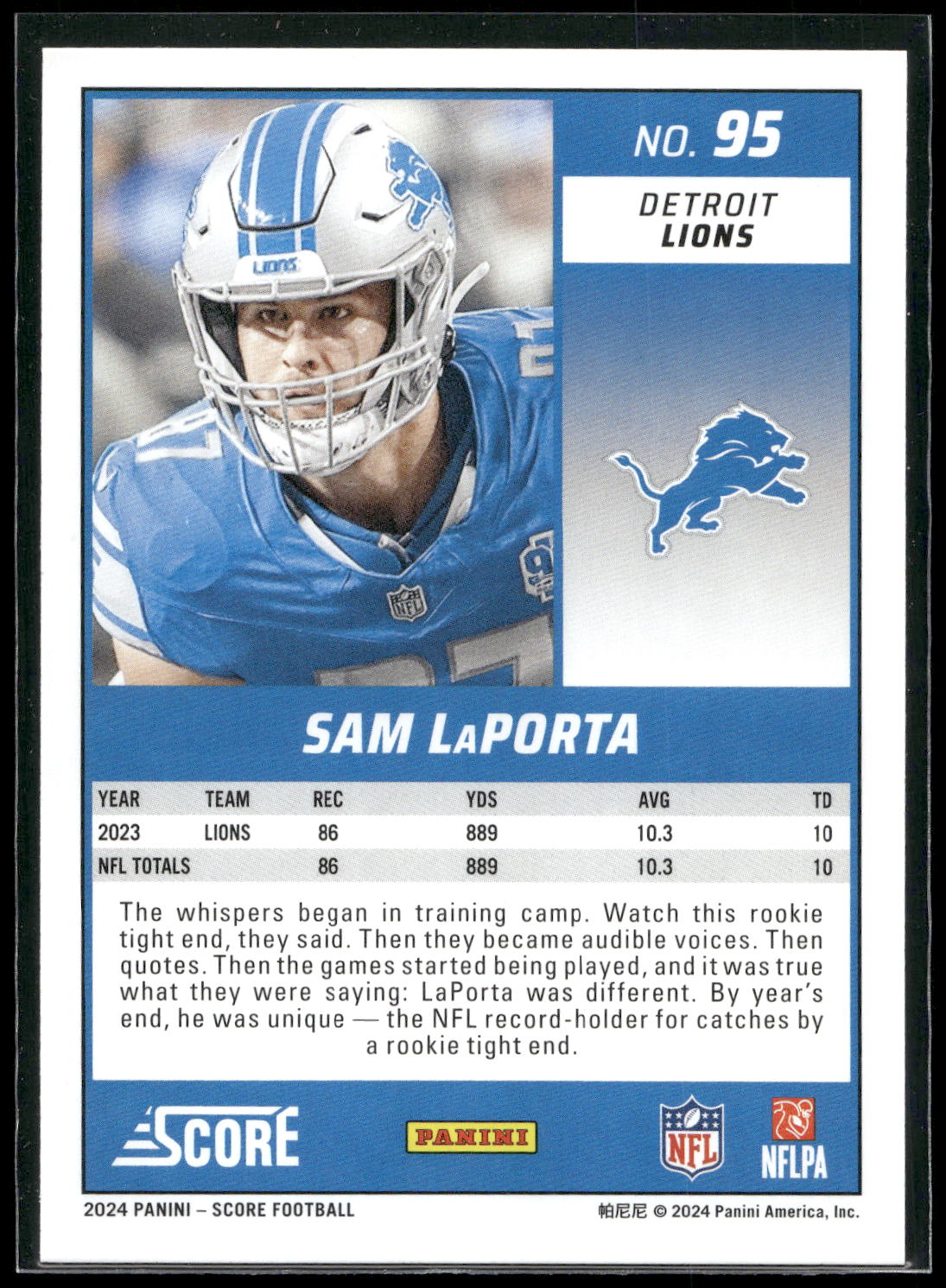 2024 Score #95 Sam LaPorta