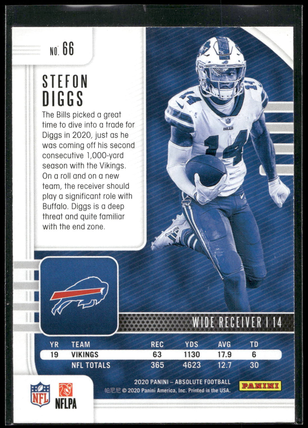 2020 Panini Absolute #66 Stefon Diggs
