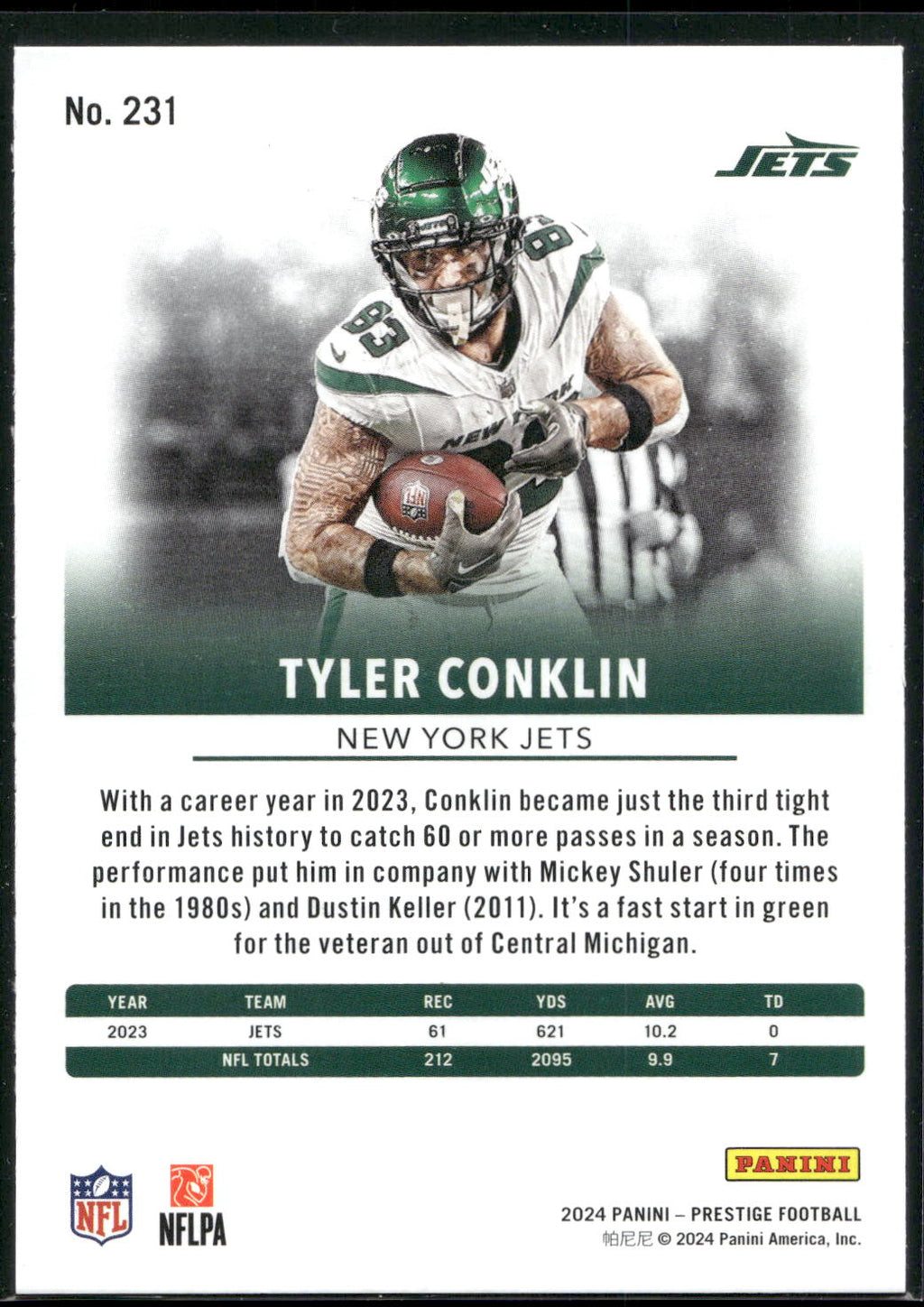 2024 Panini Prestige #231 Tyler Conklin