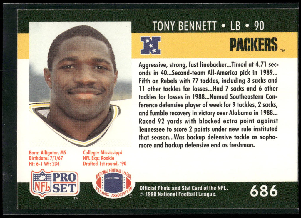 1990 Pro Set #686 Tony Bennett