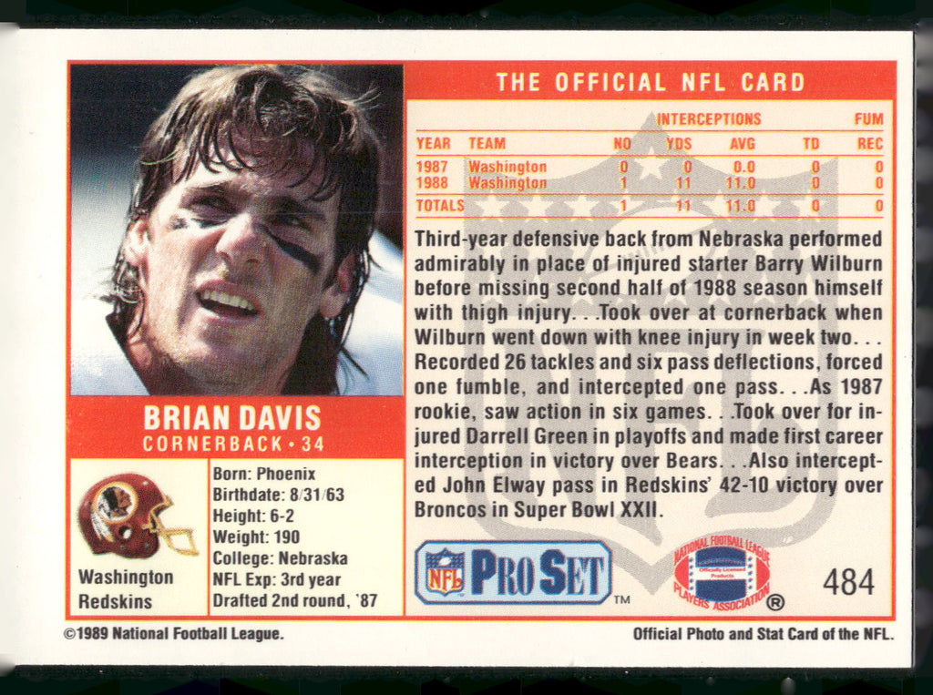1989 Pro Set #484 Brian Davis