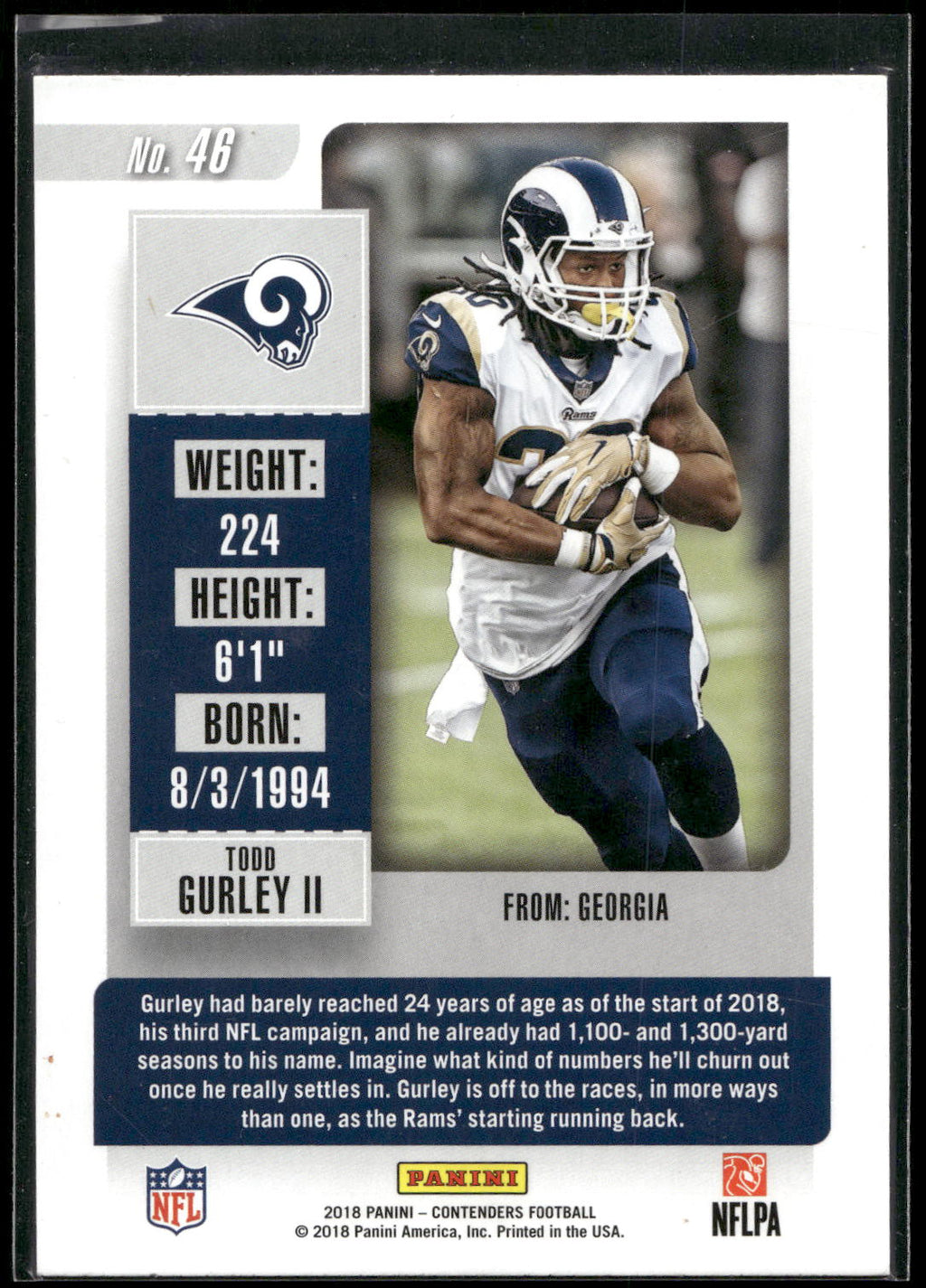 2018 Panini Contenders #46 Todd Gurley II