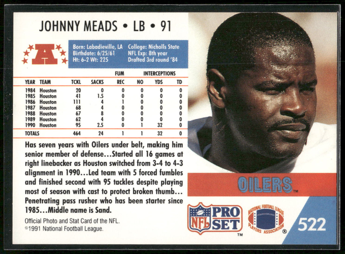1991 Pro Set #522 Johnny Meads