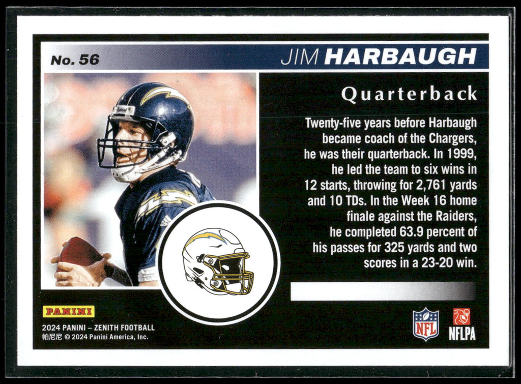 2024 Panini Zenith #56 Jim Harbaugh Retail