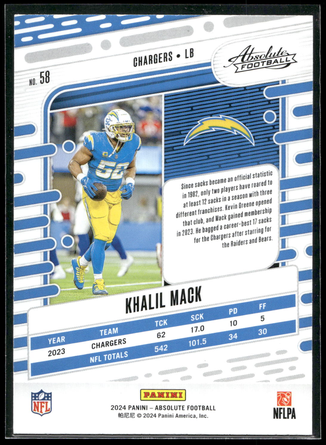2024 Panini Absolute #58 Khalil Mack Retail