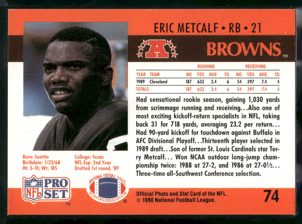 1990 Pro Set #74 Eric Metcalf