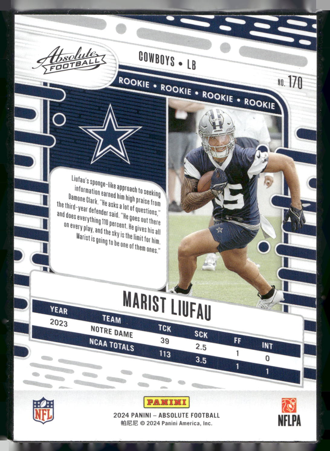 2024 Panini Absolute #170 Marist Liufau Retail