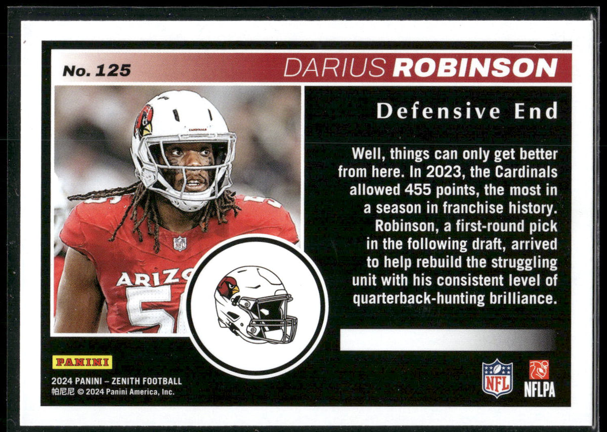 2024 Panini Zenith #125 Darius Robinson Retail