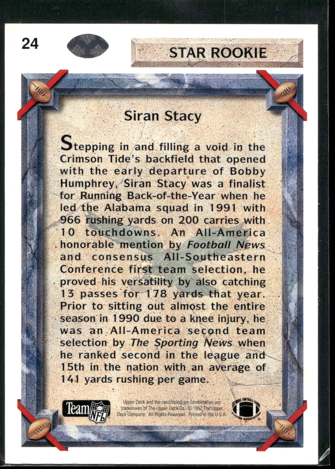 1992 Upper Deck #24 Siran Stacy