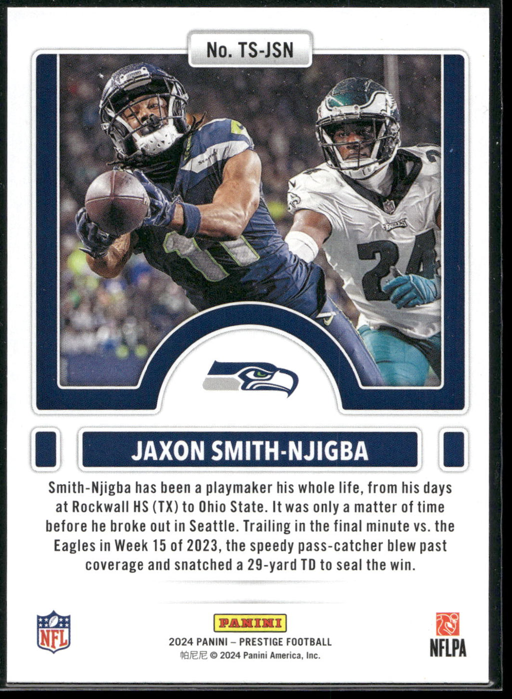 2024 Panini Prestige #TS-JSN Jaxon Smith-Njigba Time Stamped
