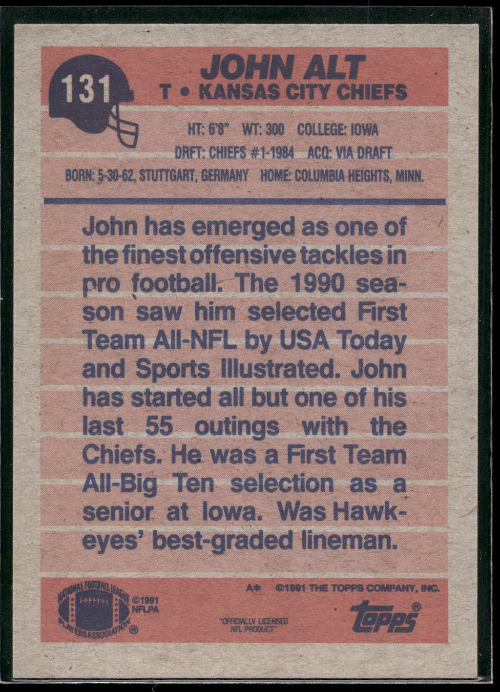 1991 Topps #131 John Alt