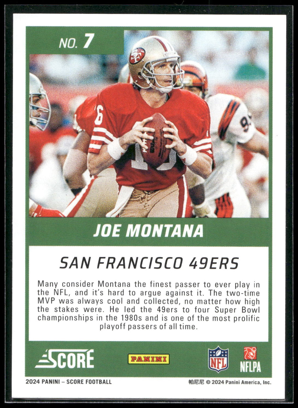 2024 Score #7 Joe Montana First Ballot