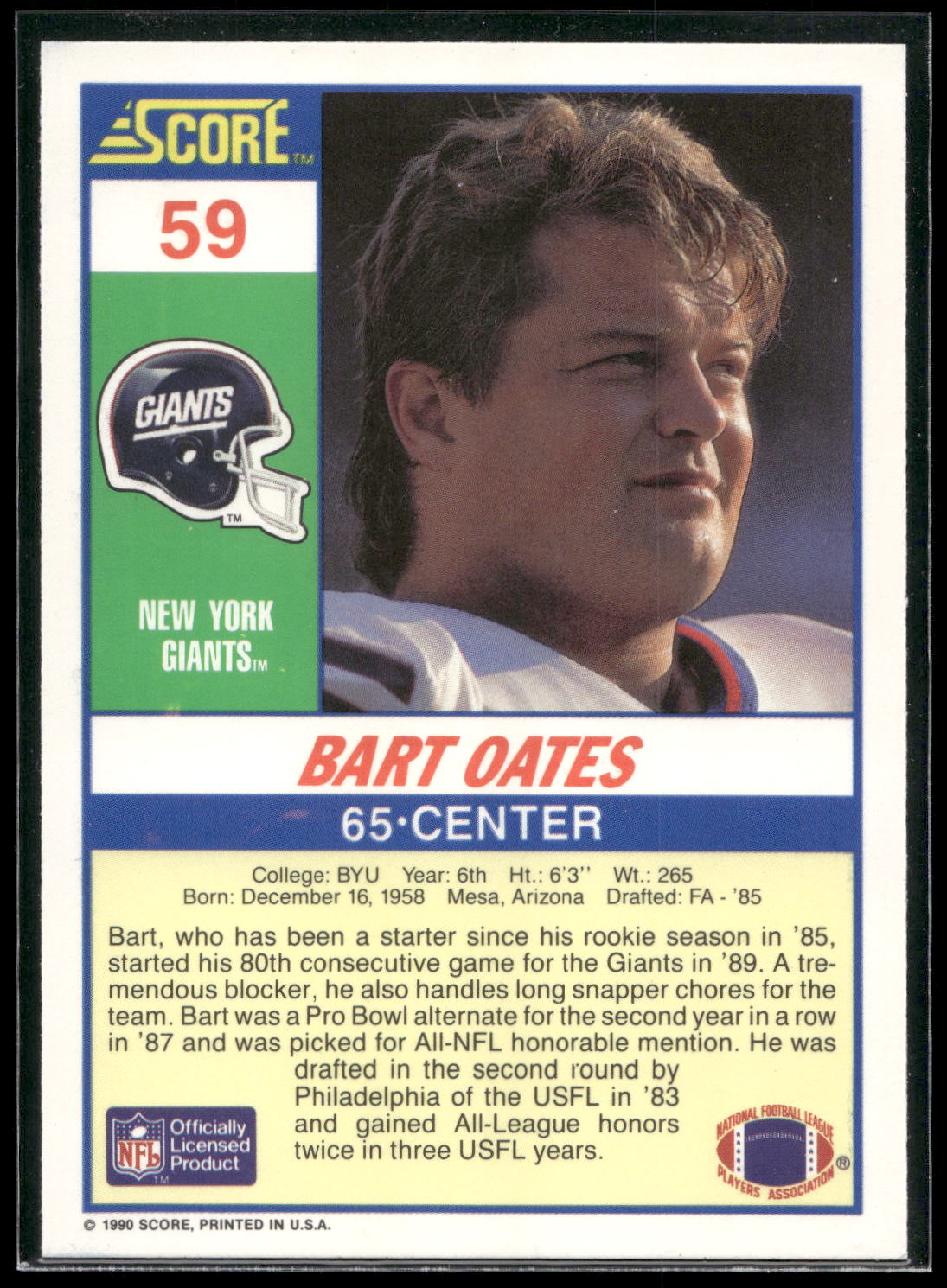 1990 Score #59 Bart Oates