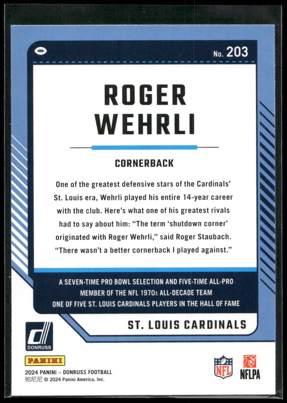 2024 Donruss #203 Roger Wehrli